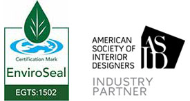EnviroSeal Certification and American Society of Interior Designers Industry Partner Logos
